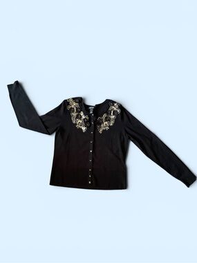 #132, White House Black Market , Embellished Women's Cardigan Top, size L